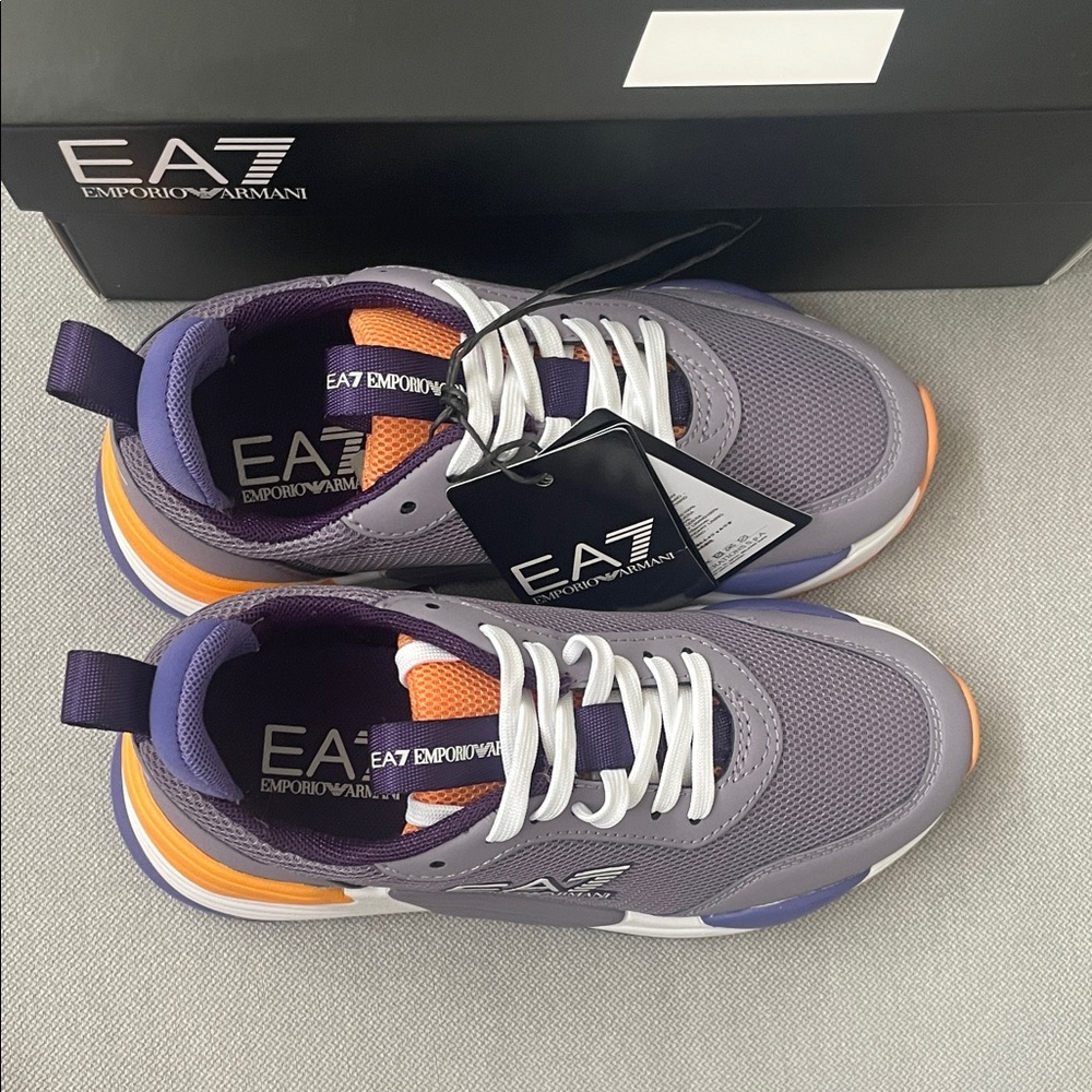 Emporio Armani Purple and Orange Sneakers